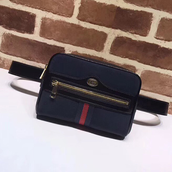 Gucci Ophidia Suede малка чанта за колан синя 517076