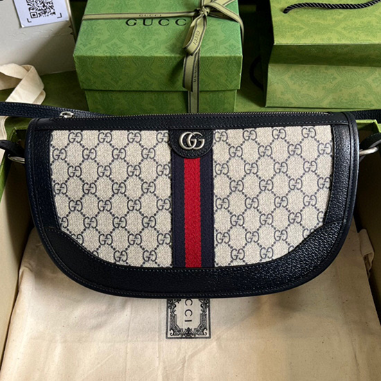 Gucci Ophidia голяма чанта през рамо синя 674096