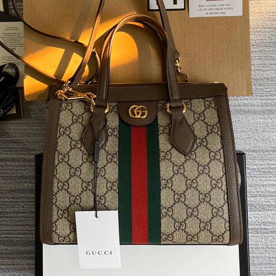 Gucci Ophidia малка чанта Gg Tote кафяво 547551