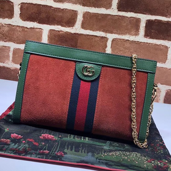 Gucci Ophidia малка чанта през рамо оранжево 503877