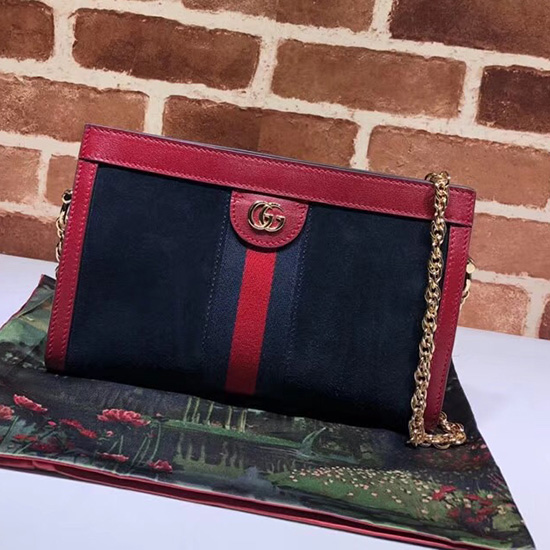 Gucci Ophidia малка чанта през рамо синя 503877