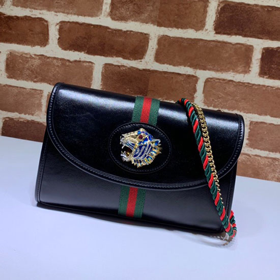 Gucci Rajah малка чанта през рамо черна 570145