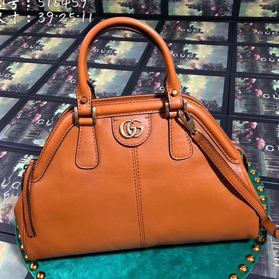 Gucci Re(belle) средна чанта с горна дръжка жълта 516459