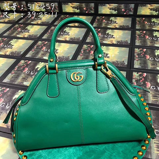 Gucci Re(belle) средна чанта с горна дръжка зелена 516459