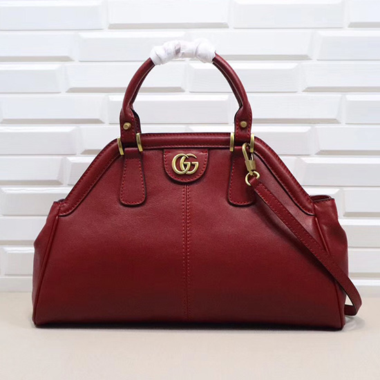 Gucci Re(belle) средна чанта с горна дръжка червена 516459