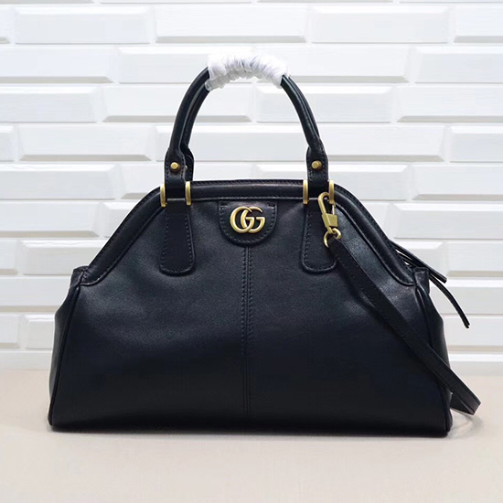 Gucci Re(belle) средна чанта с горна дръжка черна 516459