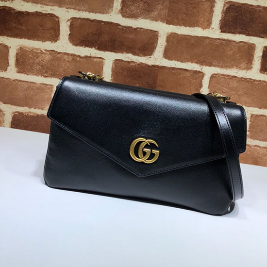 Gucci средна чанта за двойно рамо черна 524822