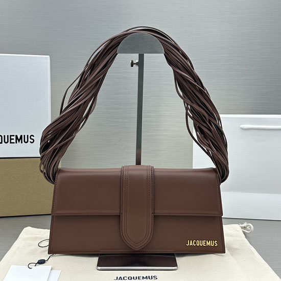 Jacquemus Le Bambino дълга чанта Ficiu кафява J2036