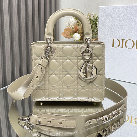 Lady Dior моята чанта от агнешка кожа Abcdior бежово Dm0538