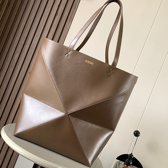 Loewe голям пъзел сгъваема чанта кафява L9033