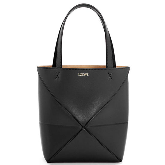 Loewe мини пъзел сгъваема чанта черна L9030