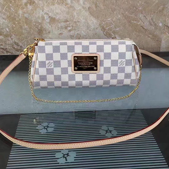 Louis Vuitton Damier Azur платно Eva съединител N55214