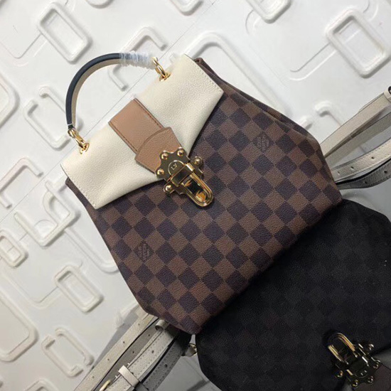 Louis Vuitton Damier Ebene платнена раница Clapton Creme N42262