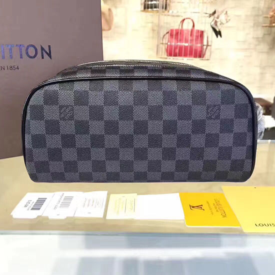 Louis Vuitton Damier графитена платнена чанта за тоалетни принадлежности King Size N47526