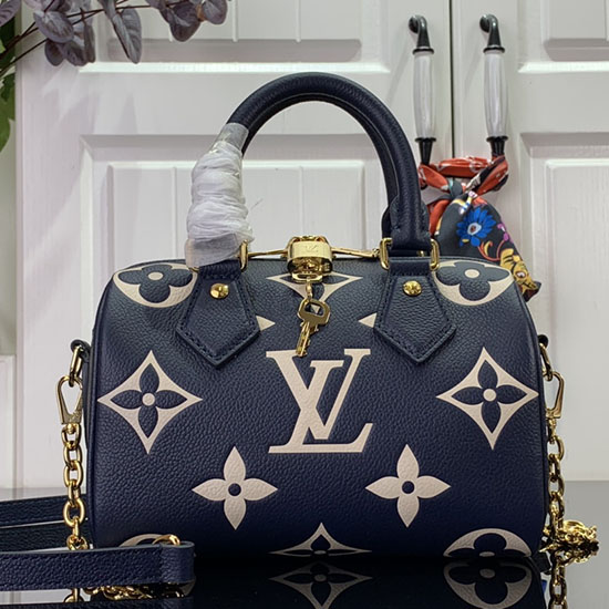 Louis Vuitton Speedy Bandouliere 20 синьо M47048