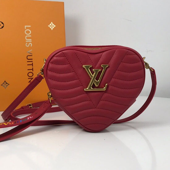 Louis Vuitton гладка чанта сърце от телешка кожа нова вълна червена M52794