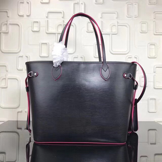 Louis Vuitton епи кожа Neverfull Mm Noir Rose M51485