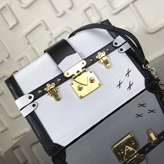 Louis Vuitton епи кожен съединител за багажник бял M62254