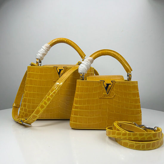 Louis Vuitton капуцини от телешка кожа мини жълто N94227