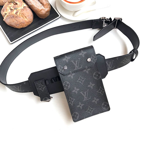 Louis Vuitton монограм Eclipse Utility 35mm колан M0235u