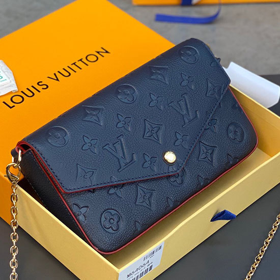 Louis Vuitton монограм Empreinte Pochette Felicie синьо M64065