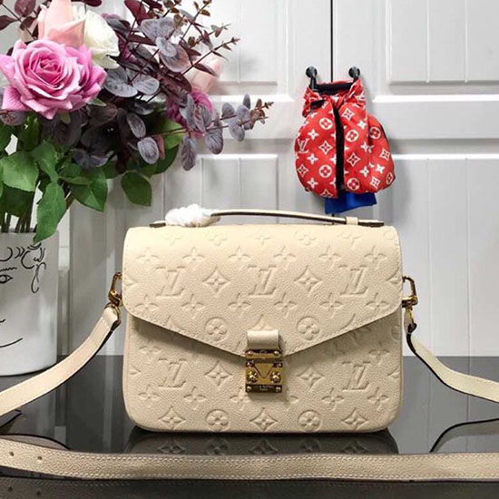 Louis Vuitton монограм Empreinte Pochette Metis Creme M44738