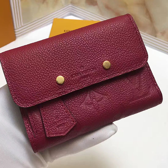 Louis Vuitton монограм Empreinte Pont-neuf компактен портфейл червен M62184