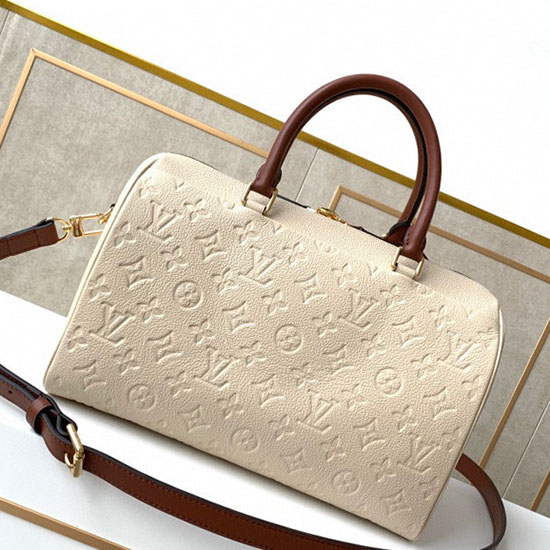 Louis Vuitton монограм Empreinte Speedy Bandouliere крем M44736