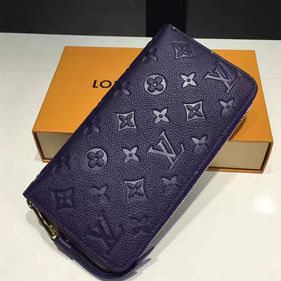 Louis Vuitton монограм Empreinte Zippy дълъг портфейл син M60571