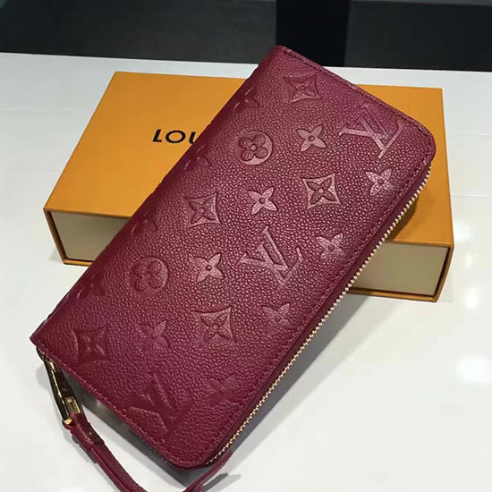 Louis Vuitton монограм Empreinte цип дълъг портфейл бордо M60571