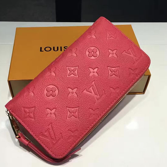 Louis Vuitton монограм Empreinte ципи дълъг портфейл роза M60571