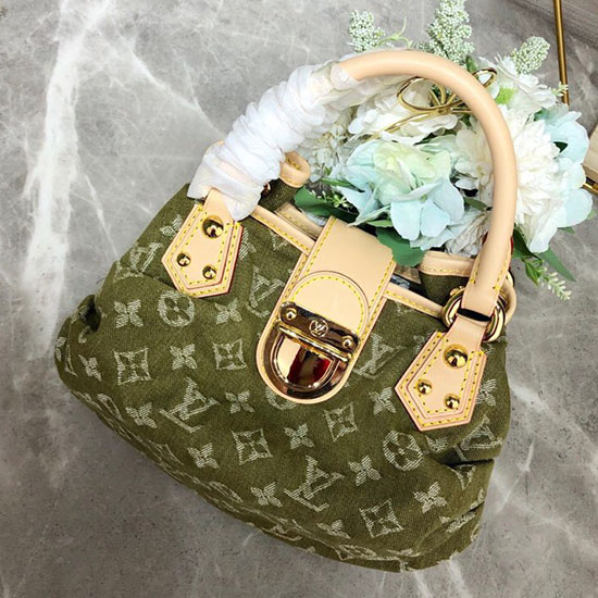 Louis Vuitton монограм дънкова чанта Preity зелена M95020