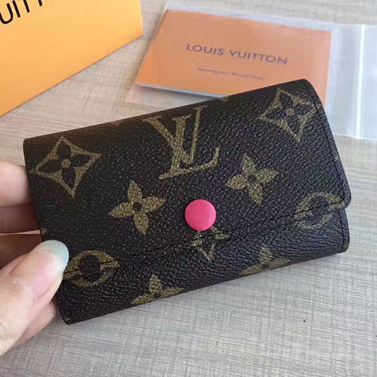 Louis Vuitton монограм канава 6 ключодържател червен M60701