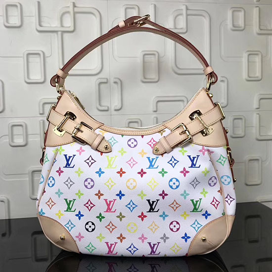 Louis Vuitton монограм многоцветна чанта Greta през рамо бяла M40197