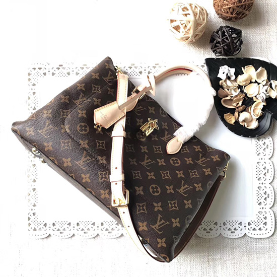 Louis Vuitton монограм платнена чанта с цветя бежова M43550