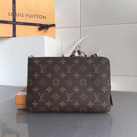 Louis Vuitton монограм платно Etui Voyage Pm фуксия M44148