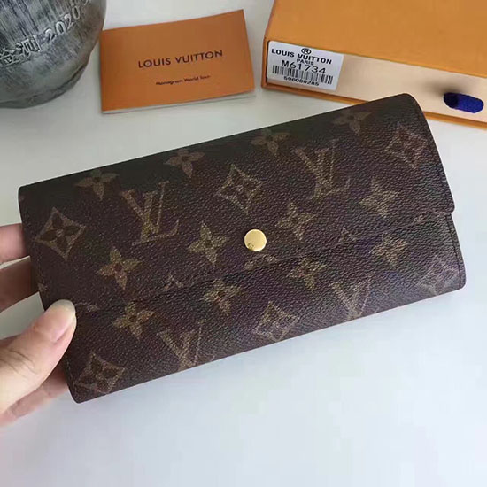 Louis Vuitton монограм платно Portefeiulle сара дълъг портфейл M61735