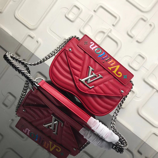 Louis Vuitton нова вълна чанта с верига Pm червено M51683