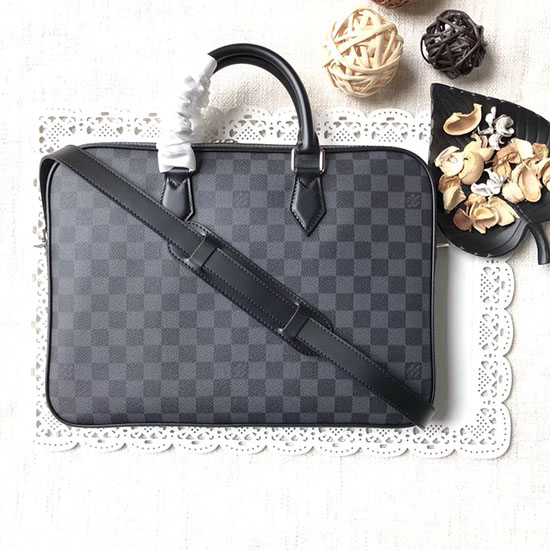 Louis Vuitton тънко куфарче от графитно платно Dandy N63298