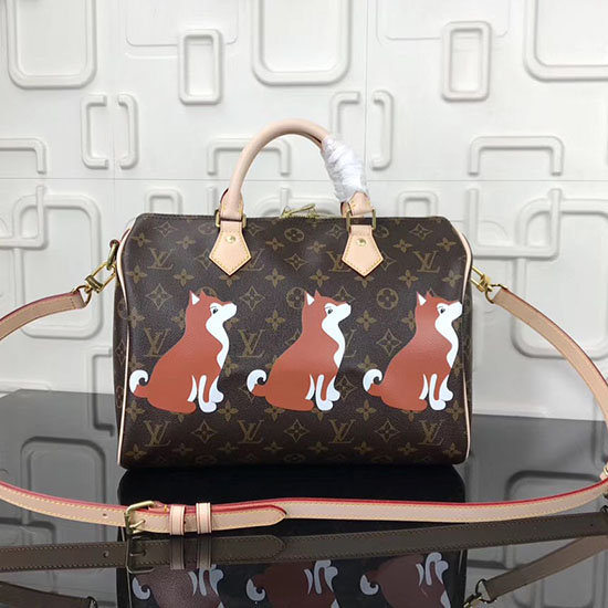 Louis Vuitton щампа на куче Speedy Bandouliere 30 M41112