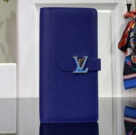 Lv вертикален портфейл син M81330