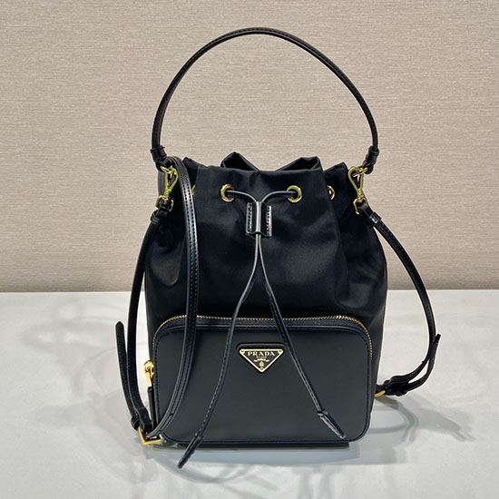 Prada Duet Re-nylon And Brushed Bucket Bag 1bh038