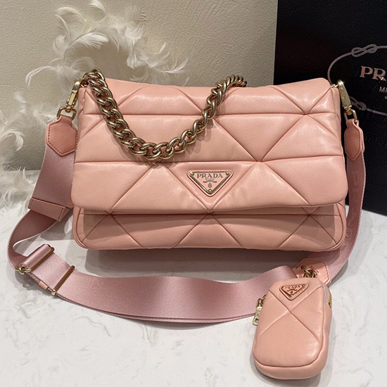 Prada System Patchwork кожена чанта Nappa розова 1bd291