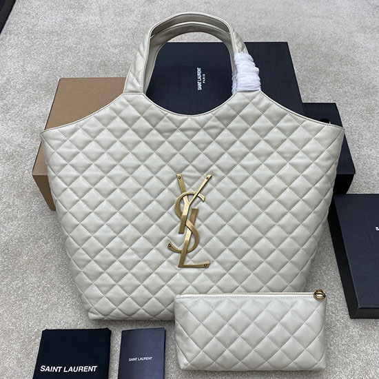 Saint Laurent Icare Maxi пазарска чанта бяла 698651