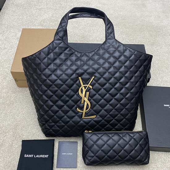 Saint Laurent Icare макси пазарска чанта черна 698651