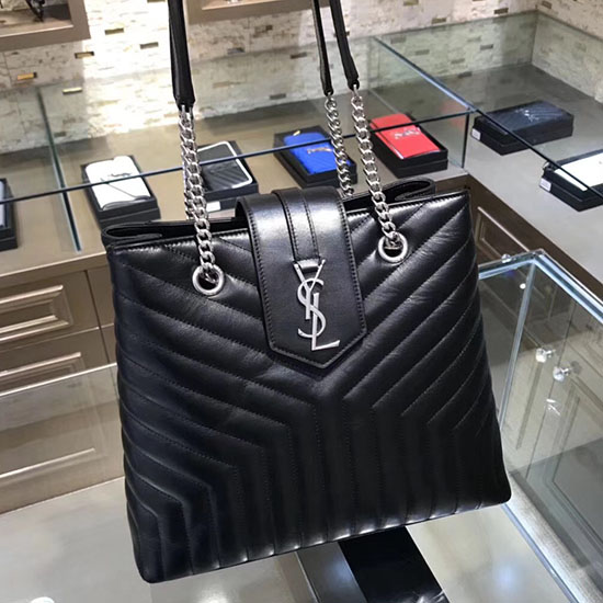 Saint Laurent голяма пазарска чанта Loulou черна 502718