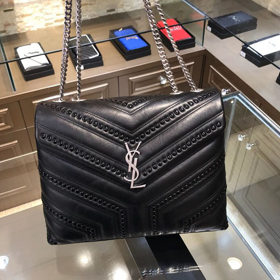 Saint Laurent малка чанта с верига Loulou черна 464676