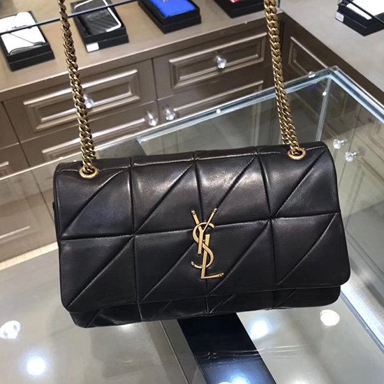 Saint Laurent средна чанта Jamie от черна пачуърк кожа 515821