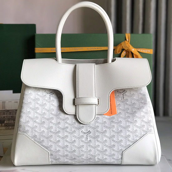 Голяма чанта Goyard Saigon G020236 бяла