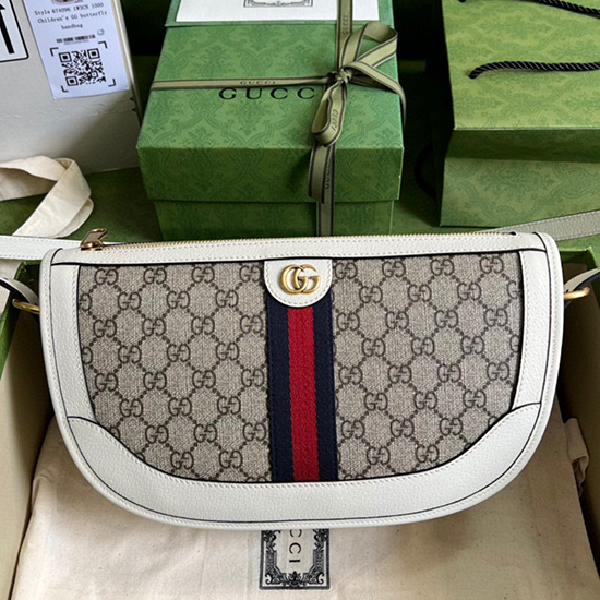 бяла голяма чанта през рамо Gucci Ophidia 674096